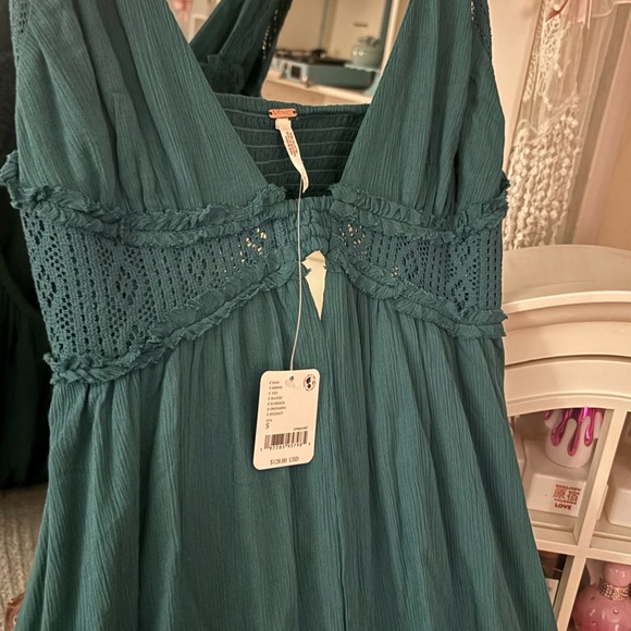 Free People Teal Maxi Dress with Tassel Accents - Picture 2 of 8